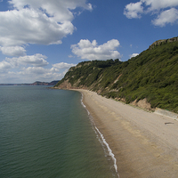 Buy canvas prints of  Weston Mouth Beach near Sidmouth by Aerial Dimensions