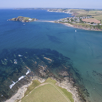 Buy canvas prints of   Bantham Beach and Bigbury on sea by Aerial Dimensions