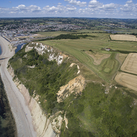 Buy canvas prints of   Seaton and Axmouth golf course by Aerial Dimensions