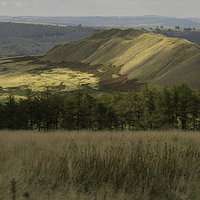 Buy canvas prints of The view from the summit of Machen mountain by Debbie Cox