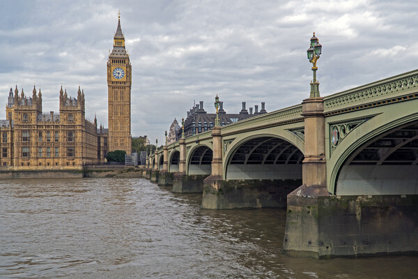 Westminster Bridge, Big Ben and the Houses of Parliament. Picture Board by Rich Fotografi 