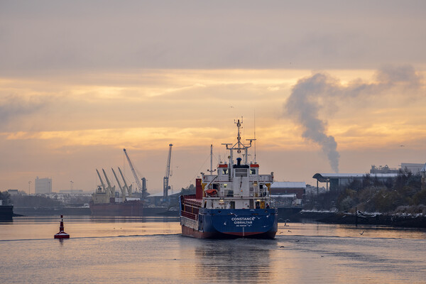 Cargo ship on the River Clyde, Glasgow Picture Board by Rich Fotografi 