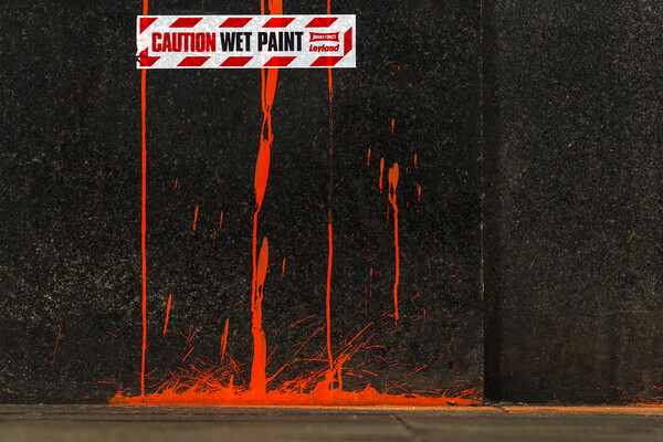 Caution Wet Paint Picture Board by Rich Fotografi 
