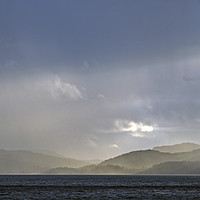 Buy canvas prints of Rain moving over the Argyll Hills by Rich Fotografi 