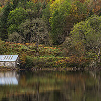 Buy canvas prints of The Boathouse at Dubh Loch by Rich Fotografi 