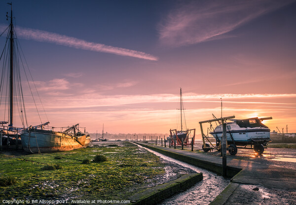 Sunrise at Pin Mill. Picture Board by Bill Allsopp