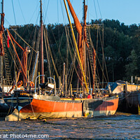 Buy canvas prints of Thames barges at Pin Mill. by Bill Allsopp
