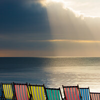 Buy canvas prints of Empty deck chairs. by Bill Allsopp