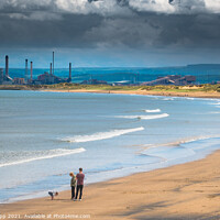 Buy canvas prints of Sand, Sea, Steelworks. by Bill Allsopp