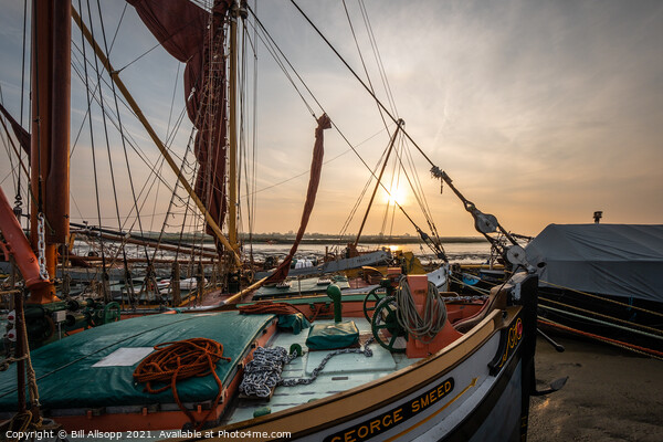 Maldon barges at sunrise. Picture Board by Bill Allsopp