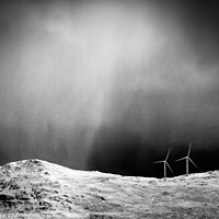 Buy canvas prints of Snowstorm and turbines. by Bill Allsopp