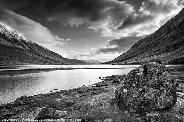Loch Etive Monochrome. Picture Board by Bill Allsopp