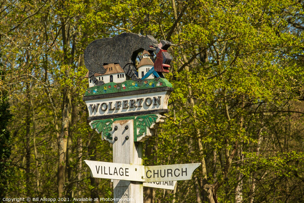 Wolferton Village sign. Picture Board by Bill Allsopp