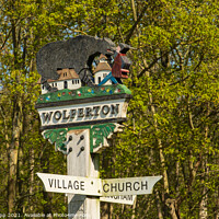 Buy canvas prints of Wolferton Village sign. by Bill Allsopp