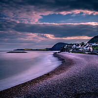 Buy canvas prints of Sunset at Sidmouth. by Bill Allsopp