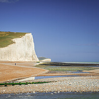 Buy canvas prints of Cuckmere Haven and the cliffs. by Bill Allsopp