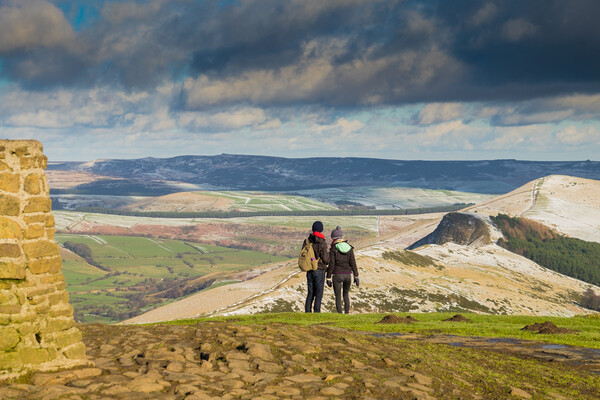 The trig point on the top of Mam Tor. Picture Board by Bill Allsopp