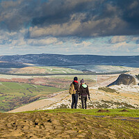 Buy canvas prints of The trig point on the top of Mam Tor. by Bill Allsopp