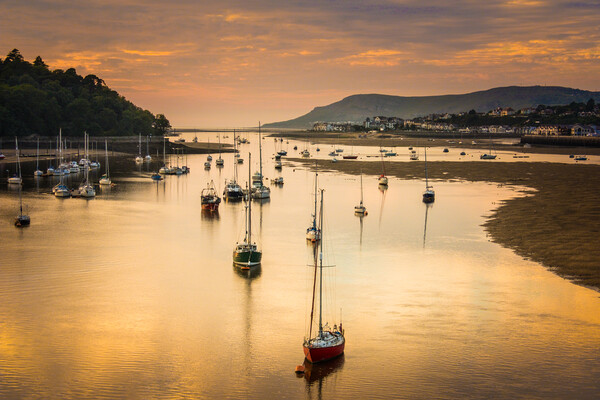 The Conwy estuary at sunset. Picture Board by Bill Allsopp
