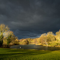 Buy canvas prints of Storm clouds over the fish pond. by Bill Allsopp