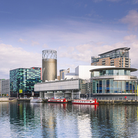 Buy canvas prints of Salford Quays with The Lowry. by Bill Allsopp