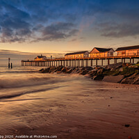 Buy canvas prints of Sunrise on the pier. by Bill Allsopp