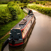 Buy canvas prints of Two narrowboats at Sunrise. by Bill Allsopp