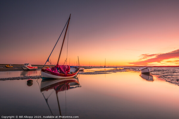 Rosy dawn at Brancaster Staithe. Picture Board by Bill Allsopp