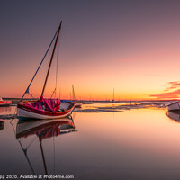 Buy canvas prints of Rosy dawn at Brancaster Staithe. by Bill Allsopp