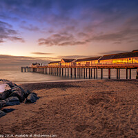 Buy canvas prints of Dawn at Southwold pier. by Bill Allsopp