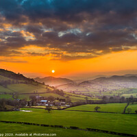 Buy canvas prints of Sunset over the Berwyn mountains by Bill Allsopp