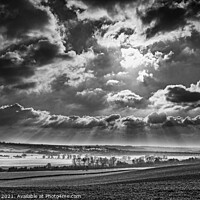 Buy canvas prints of Sunbeams over the valley. by Bill Allsopp