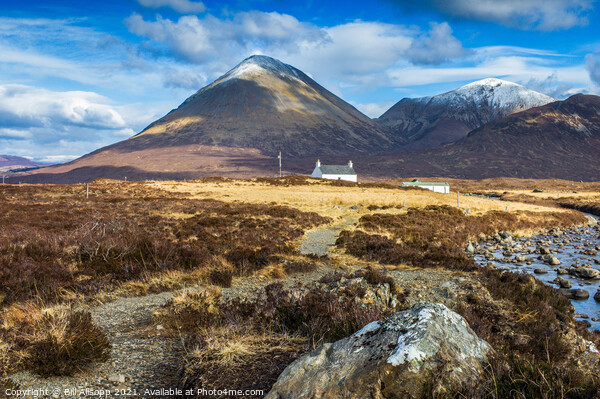 Red Cuillins behind Allt Dearg House Picture Board by Bill Allsopp