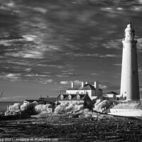Buy canvas prints of St. Mary's Lighthouse. by Bill Allsopp