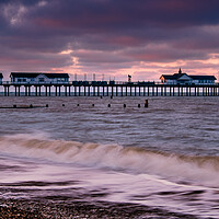 Buy canvas prints of Pink sunset at Southwold. by Bill Allsopp