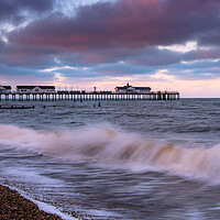 Buy canvas prints of Pink sunset at Southwold #2 by Bill Allsopp