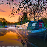 Buy canvas prints of Canal dawn. by Bill Allsopp