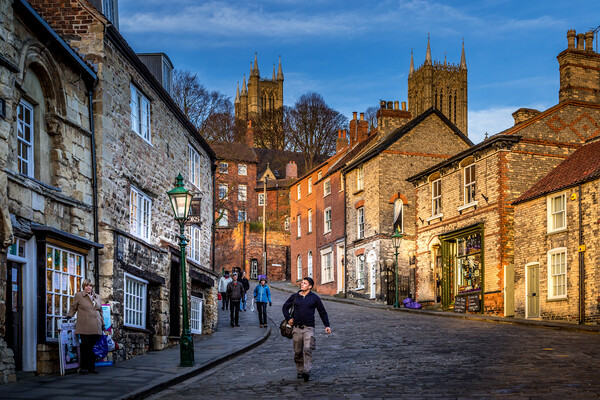 Steep Hill and the Cathedral. Picture Board by Bill Allsopp