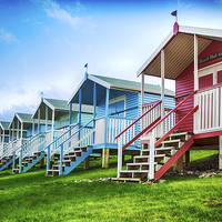 Buy canvas prints of  Minster Beach Huts by Tracy Brown-Percival