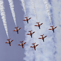 Buy canvas prints of Red arrows Displaying  by Lee Milner