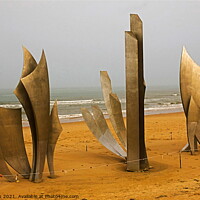 Buy canvas prints of Omaha Beach Sculpture  by Elf Evans
