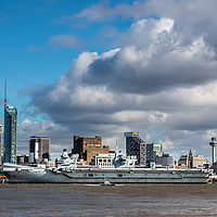 Buy canvas prints of HMS Prince of Wales at Liverpool by Steve Morris