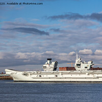 Buy canvas prints of HMS Prince of Wales on the River Mersey by Steve Morris