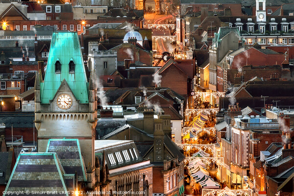 Winchester City night view at Christmas Picture Board by Simon Bratt LRPS