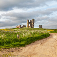 Buy canvas prints of Winding road leading to a chirch ruin in Norfolk by Simon Bratt LRPS
