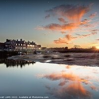 Buy canvas prints of Blakeney quay hotel sunset at low tide by Simon Bratt LRPS
