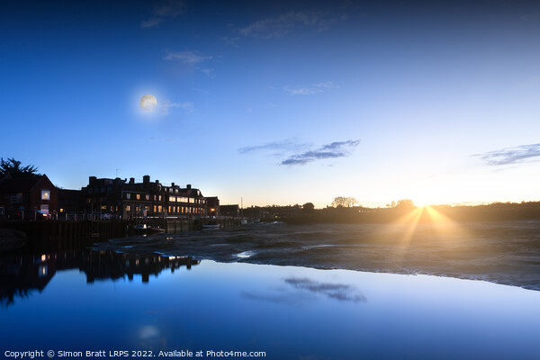 Blakeney quay at dusk with blue evening light Picture Board by Simon Bratt LRPS