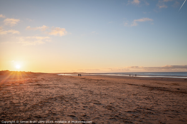 Brancaster Beach North Norfolk at sunset Picture Board by Simon Bratt LRPS