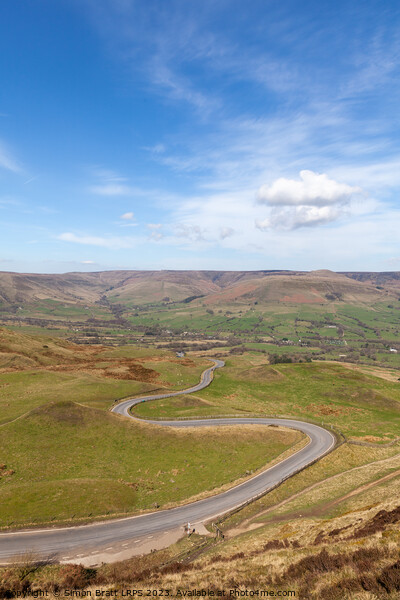 Winding Edale road in the peak district UK Picture Board by Simon Bratt LRPS