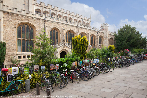 Great St. Marys Church bikes in Cambridge UK Picture Board by Simon Bratt LRPS